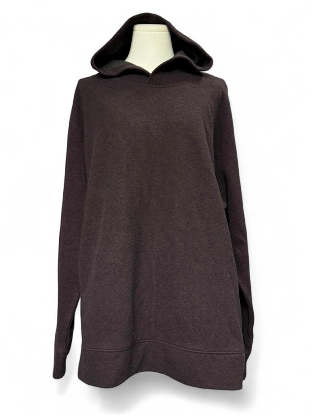 Jachs Men's Crewneck Hooded Fleece Sweater in Deep Plum Heather / Dark Brown